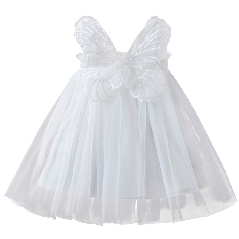 Wholesale Polyester Children's Three-dimensional Wing Mesh Dress